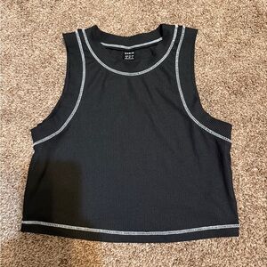 SHEIN Black Tank Top with White Stitching